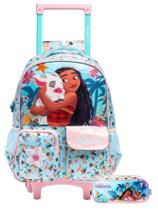 Kit Escolar Mochila Rodas e Costas + Estojo Princesa Moana Kit Escolar Mochila Rodas e Costas + Estojo Princesa Moana