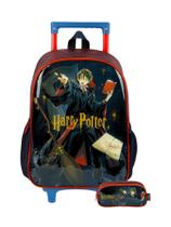 Kit Escolar Mochila Rodas+Estojo D Harry Potter - Vermelho