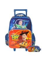 Kit Escolar Mochila Rodas+Estojo Duplo Toy Story