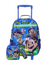 Kit Escolar Mochila Rodas+Lancheira+Estojo Família Arqueira
