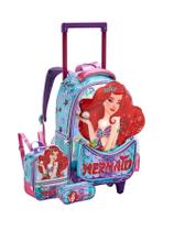 Kit Escolar Mochila Rodas+Lancheira+ Estojo Sereia - Verde Kit Escolar Mochila Rodas+Lancheira+ Estojo Sereia - Verde