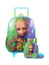 Kit Escolar Mochila Rodinha+Lancheira+Estojo Groot Guardiões Kit Escolar Mochila Rodinha+Lancheira+Estojo Groot Guardiões