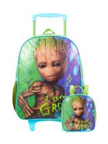 Kit Escolar Mochila Rodinha + Lancheira Groot Guardiões Kit Escolar Mochila Rodinha + Lancheira Groot Guardiões