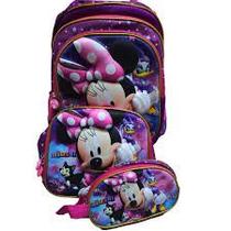 Kit Escolar Mochila Rodinha Minie 3D Sortida Interponte Kit Escolar Mochila Rodinha Minie 3D Sortida Interponte