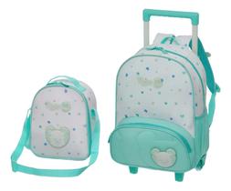 Kit Escolar Mochila Rodinhas C/alças Lancheira Tigor Espaço Verde-claro Tigor Bb