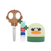 Kit Escolar Molin Macaco Tesoura + Cola + Apontador Infantil Kit Escolar Molin Macaco Tesoura + Cola + Apontador Infantil