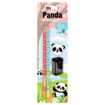 Kit Escolar Panda Lápis/Apontador/Borracha - Leo&ampLeo
