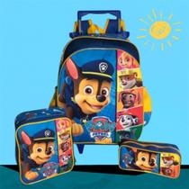 Kit Escolar Patrulha Canina Infantil Completo com Mochila Lancheira Térmica e Estojo Menino Rodinhas Tamanho G Kit Escolar Patrulha Canina Infantil Completo com Mochila Lancheira Térmica e Estojo Menino Rodinhas Tamanho G
