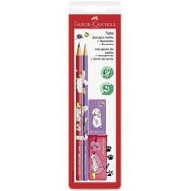 Kit Escolar PETS ROSA/ROXO com 4 Peças