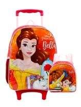 Kit Escolar Princes Bela Fera Mochila de Rodas G + Lancheira - Xeryus