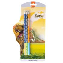 Kit Escolar Raptors Com 3 Lápis HB e 1 Borracha Unicórnio Blister