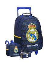 Kit Escolar Real Madrid Mochila Rodas + Lancheira + Estojo D