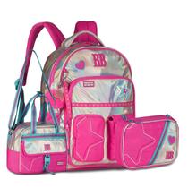 Kit Escolar Rebecca Bonbon Holográfico Mochila Lancheira Estojo