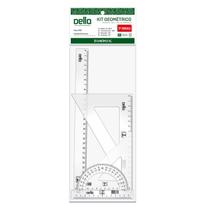 Kit escolar régua 4 pçs Dello