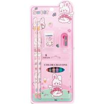 Kit Escolar RS/LL C/4PCS e GIZ de Cera - Polibrinq