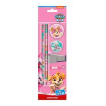 Kit Escolar Skye Contém 4 Itens Decorados - Tris Lápis Borracha Apontador Escolar Patrulha Canina Kit Escolar Skye Contém 4 Itens Decorados - Tris Lápis Borracha Apontador Escolar Patrulha Canina