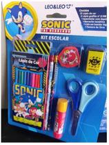 Kit Escolar Sonic - 18 Peças - Lápis de Cor + Tesoura + Cola Bastão + Borracha + Apontador + Lápis Preto Kit Escolar Sonic - 18 Peças - Lápis de Cor + Tesoura + Cola Bastão + Borracha + Apontador + Lápis Preto