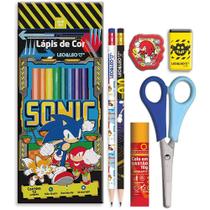 Kit Escolar Sonic com 7 Peças em Blister