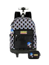 Kit Escolar Sonic Mochila de Rodinha+Estojo Box