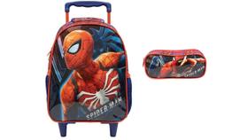 Kit Escolar Spider Man Mochila De Rodas + Estojo