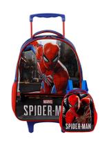 Kit Escolar Spider Man Mochila De Rodas M + Lancheira