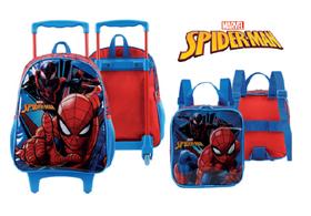 Kit Escolar Spider-Man Xeryus - Mochila com Rodas e Lancheira
