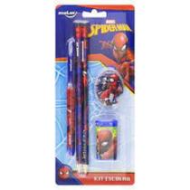 Kit escolar spiderman bt 5 itens esf lapis borr apont molin 5180