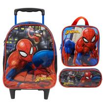 Kit Escolar SpiderMan x Infantil Mochilete 10670 + Lancheira Térmica 10674 + Estojo 10675