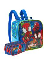 Kit Escolar Spidey Lancheira Térmica + Estojo Triplo Spider