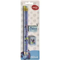 Kit Escolar STITCH 2LAPIS+BORRACHA+APONTAD