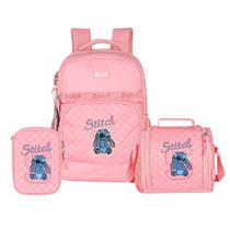 Kit Escolar Stitch Angel Mochila de Costas Lancheira Térmica e Estojo MS50051SC