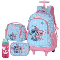 Kit Escolar Stitch e Angel Mala Lancheira e Estojo + Brinde
