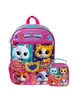 Kit Escolar Super Gatinhos Mochila De Costas + Lancheira Kit Escolar Super Gatinhos Mochila De Costas + Lancheira