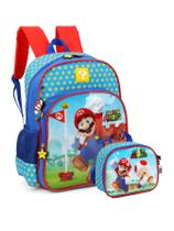 Kit Escolar Super Mario Bros Mochila Reforçada + Lancheira A Kit Escolar Super Mario Bros Mochila Reforçada + Lancheira A
