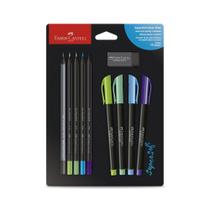 Kit Escolar Supersoft Cores Frias 10 Peças FABER-CASTELL Kit Escolar Supersoft Cores Frias 10 Peças FABER-CASTELL