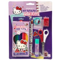 Kit Escolar Tesoura Borracha Cola Lápis Apontador 9 Peças - Leo&Leo