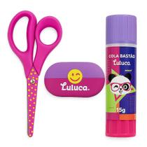 Kit Escolar Tesoura+Cola+Borracha Rebecca Bonbon / Luluca Kit Escolar Tesoura+Cola+Borracha Rebecca Bonbon / Luluca