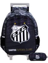 Kit Escolar Time Santos Mochila Rodas + Estojo Duplo Oficial