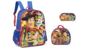 Kit Escolar Toy Story Mochila Costas + Lancheira + Estojo