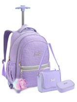 Kit Escolar Unicórnio Basic Mochila + Lancheira + Estojo LL