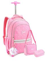 Kit Escolar Unicórnio Basic Mochila + Lancheira + Estojo Rs