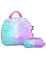 Kit Escolar Up4You Concha Lilás Lancheira + Estojo Triplo