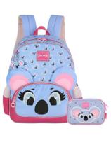 Kit Escolar Up4You Mochila Costas + Estojo Box - Lilás