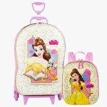 Kit Escolar Viagem Mochila com Lancheira 3d Infantil Disney Princesa Bela Maxtoy