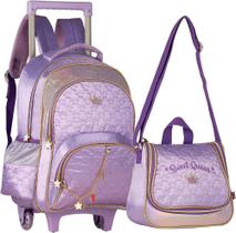 Kit Escolar Viagem Mochila de Rodinha com Lancheira Térmica Sweet Queen - SWEETQUEEN