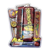 Kit Escolar Vingadores Avengers 7 Itens Molin Estojo Rígido Kit Escolar Vingadores Avengers 7 Itens Molin Estojo Rígido