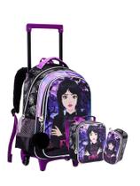 Kit Escolar Wandinha Mochila Rodas Costas Lancheira Estojo Kit Escolar Wandinha Mochila Rodas Costas Lancheira Estojo