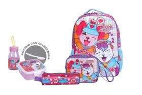 Kit Escolar WKids Feminino Lovel com 6 Peças