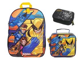 Kit Escolar X-Men Mochila De Costas + Lancheira + Estojo