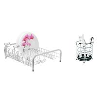 Kit Escorredor de Louça Cama Porta Talher 4 cores Rosa Preto